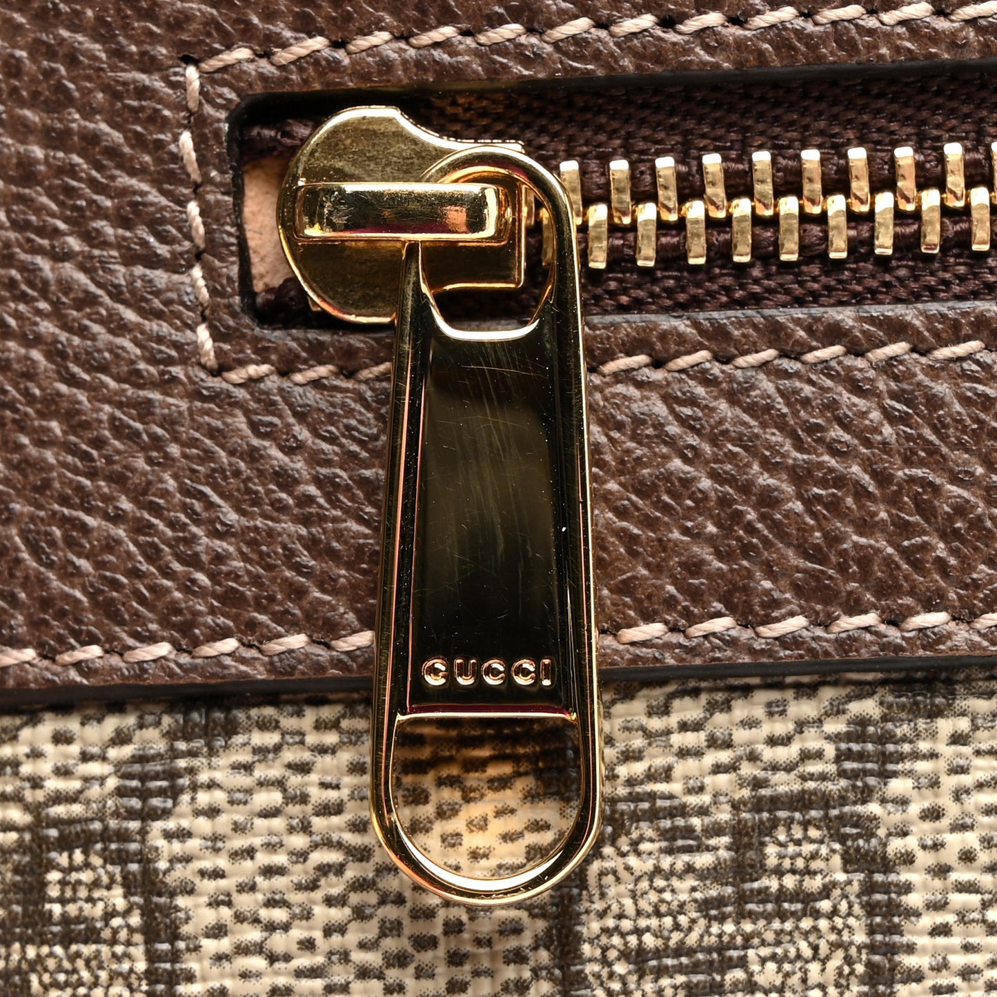 GG Supreme Monogram Large Ophidia Pouch Clutch Brown