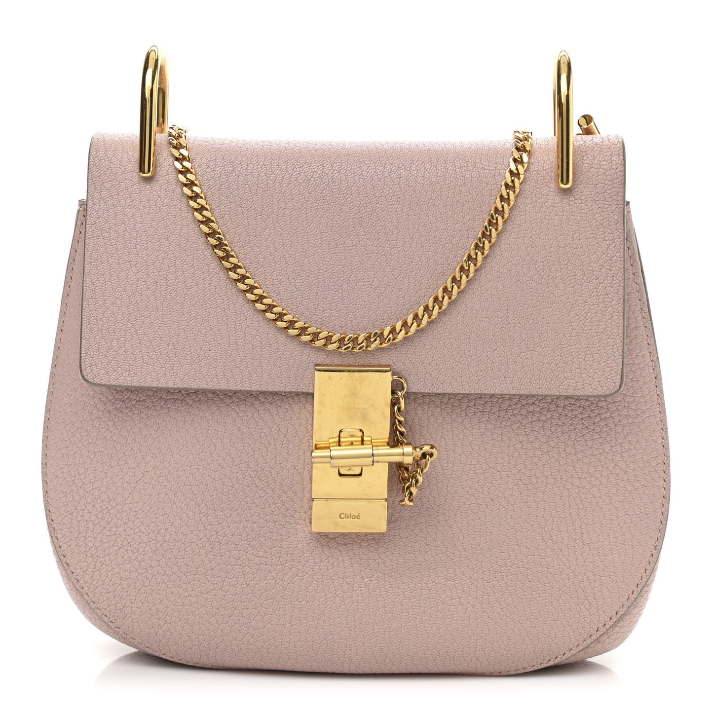 Grained Lambskin Drew Shoulder Bag Cement Pink