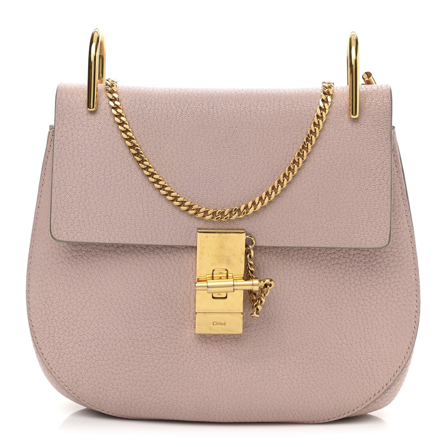 Chloe Grained Lambskin Drew Shoulder Bag Cement Pink 1 of 13