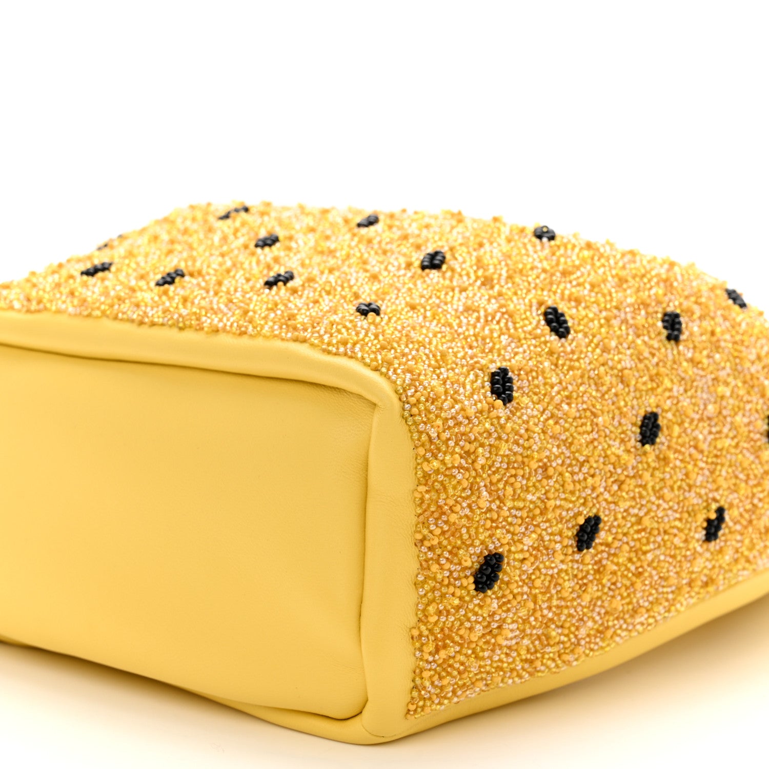Loewe Buttery Nappa Beaded Lambskin Mini Squeeze Bag Yellow 9 of 10