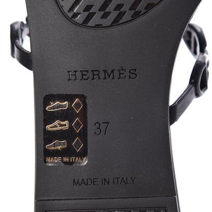 Hermes Rubber Chaine d'Ancre Rivage Sandals 37 Black 6 of 8