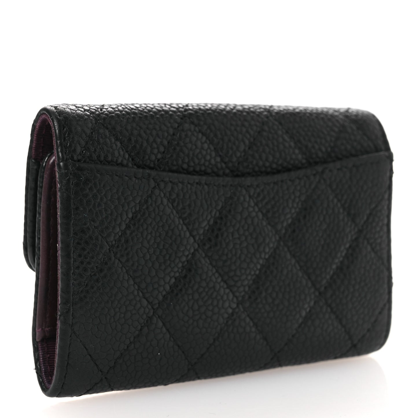 Caviar Quilted Classic 4 Key Holder Wallet Black