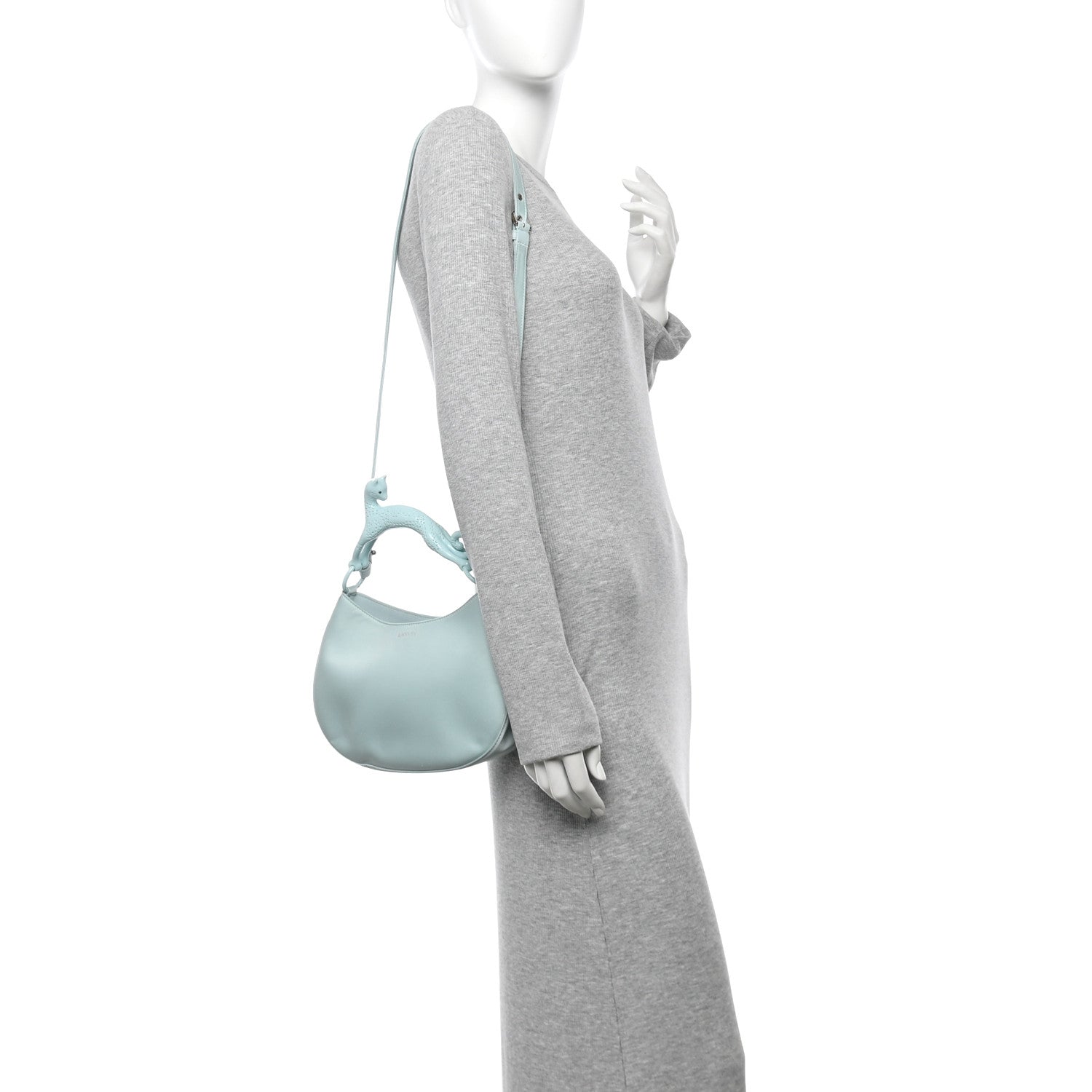 Lanvin Satin Cat Hobo Blue 2 of 8