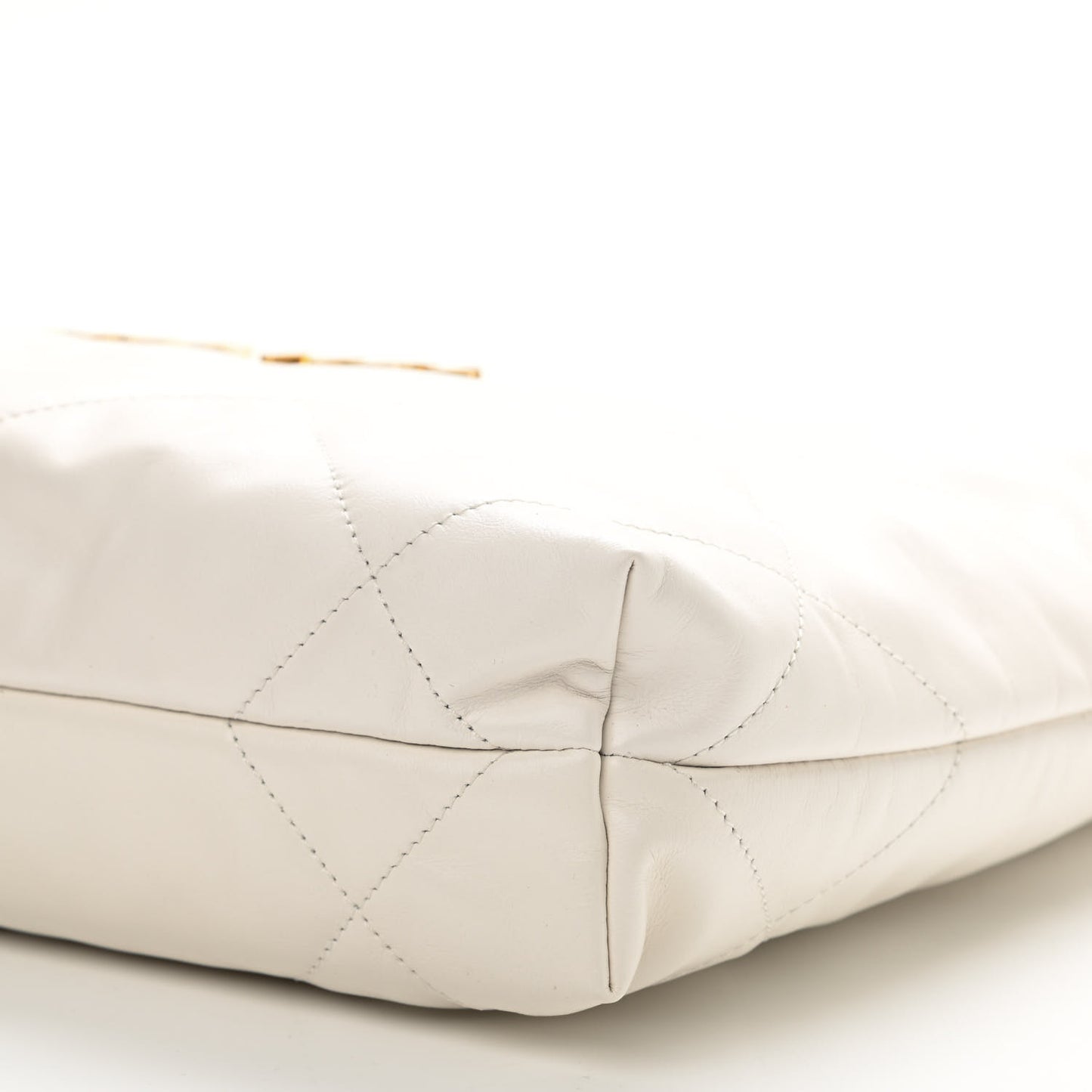 Shiny Calfskin Quilted Small Chanel 22 White