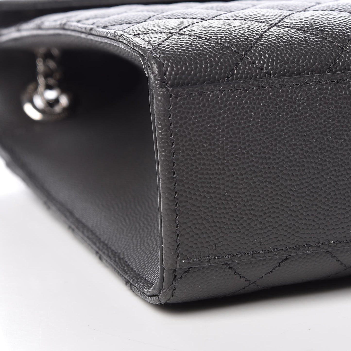 Grain De Poudre Matelasse Chevron Large Monogram Satchel Asphalt