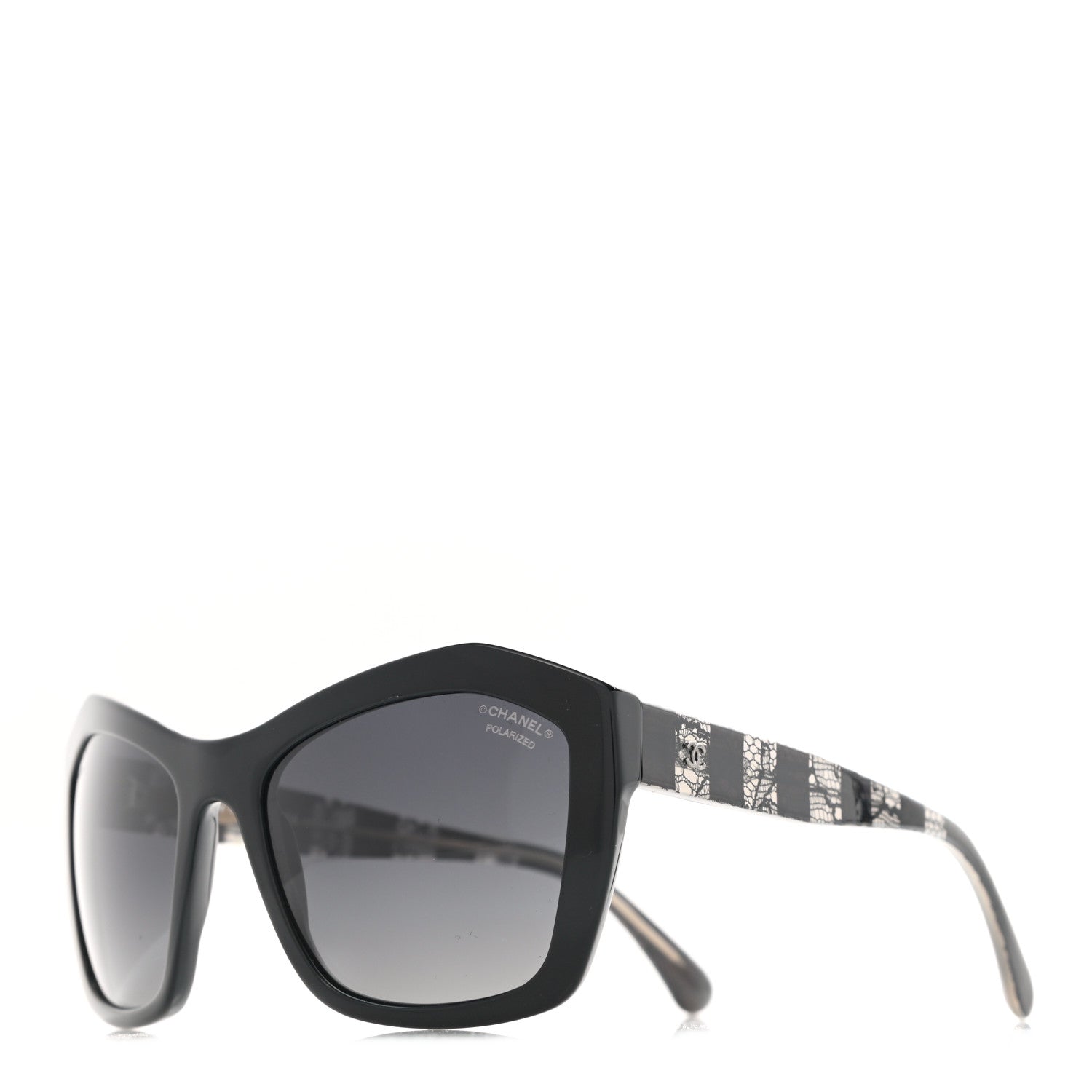 Chanel Acetate Lace Effect Sunglasses 5296 Black 1134542