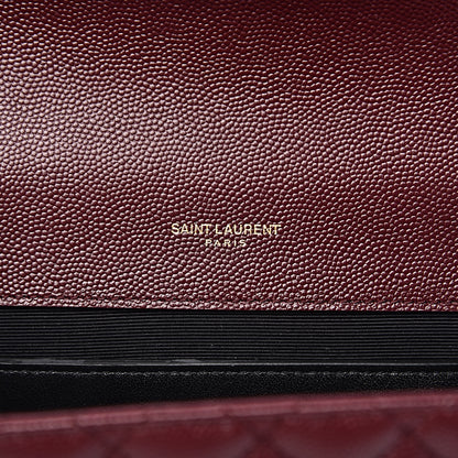 Saint Laurent Grain De Poudre Textured Mixed Matelasse Medium Triquilt Monogram Satchel Rouge Legion 6 of 10