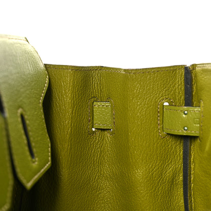 Hermes Chevre Mysore Bi-Color Birkin 30 Vert Anis Vert Chartreuse 16 of 39