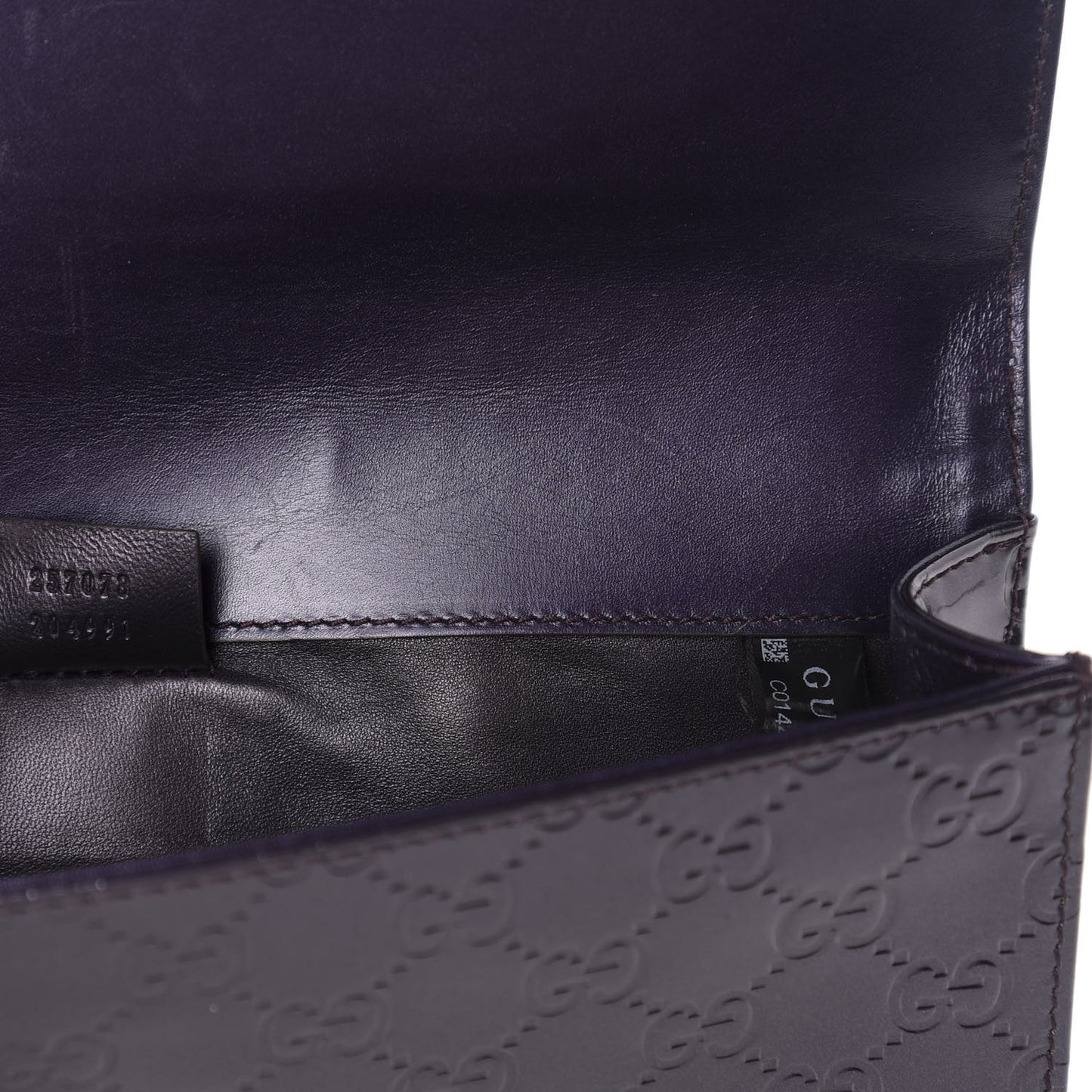 Guccissima Small Broadway Clutch Purple