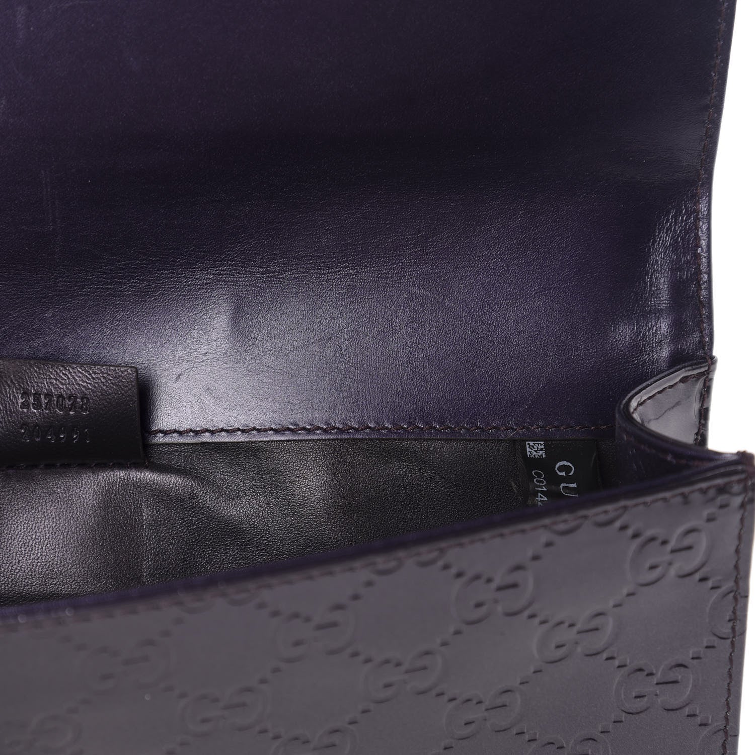 Gucci Guccissima Small Broadway Clutch Purple 6 of 10