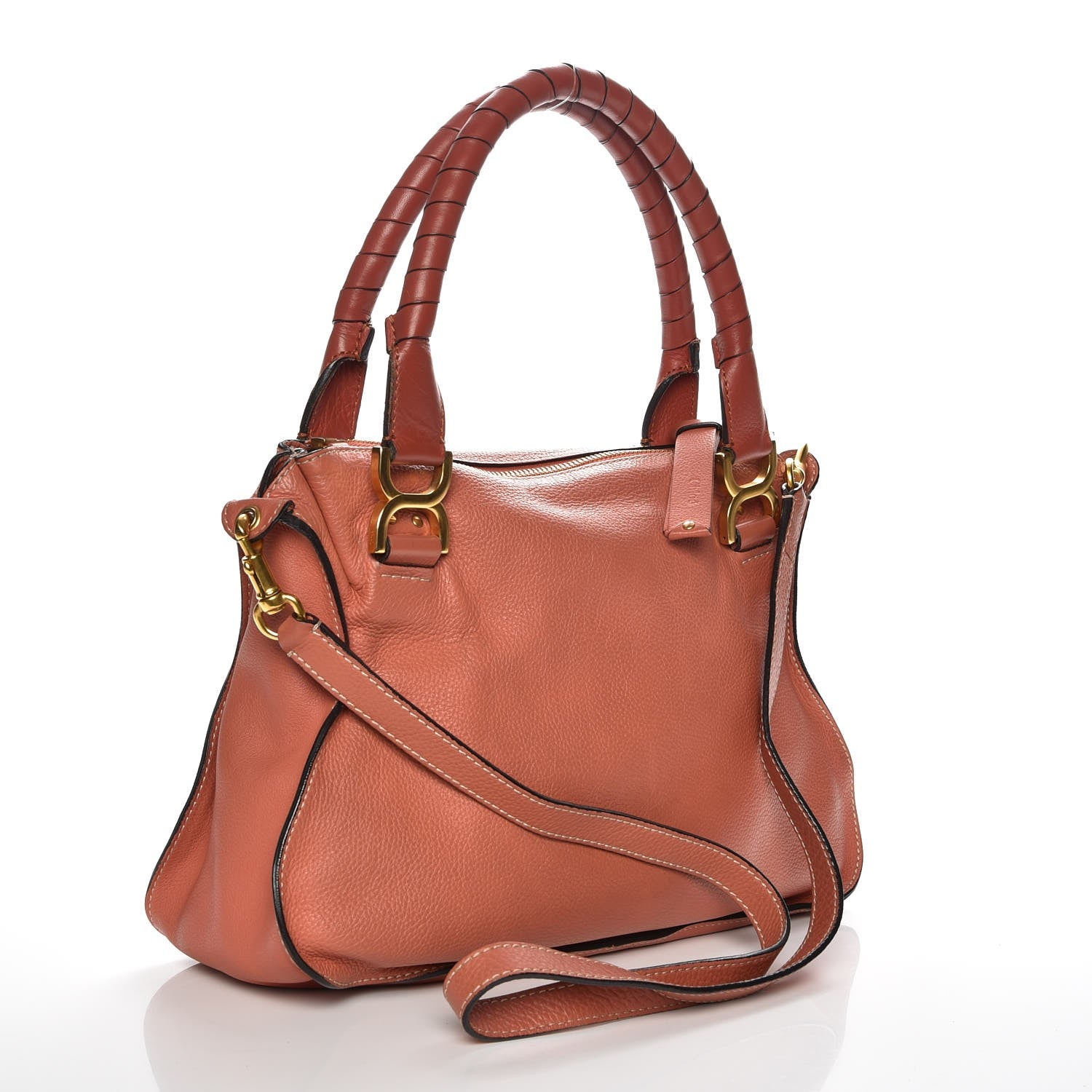 Chloe Calfskin Medium Marcie Satchel Coral 4 of 8