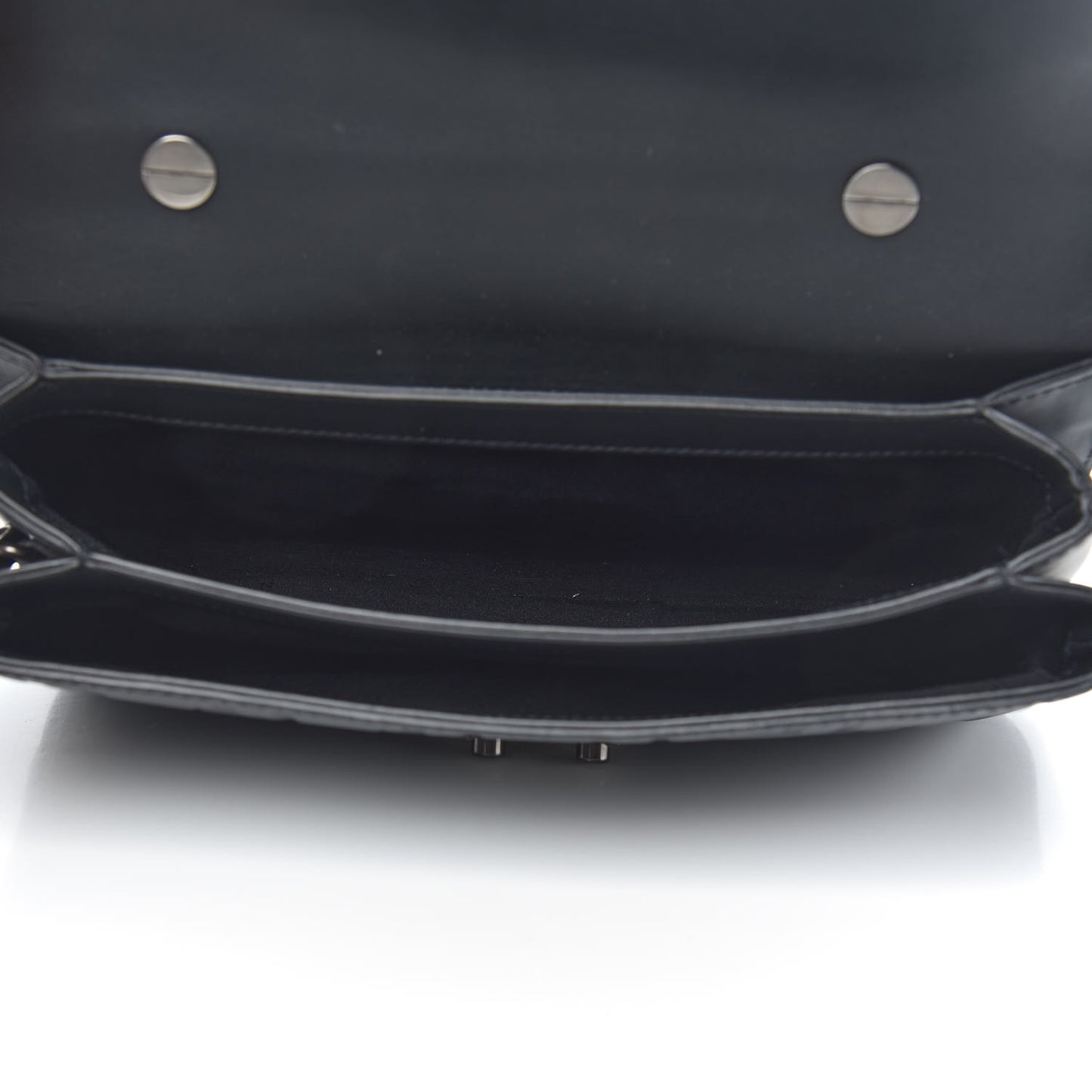 Vitello Century Grace FF Embossed Top Handle Clutch Black