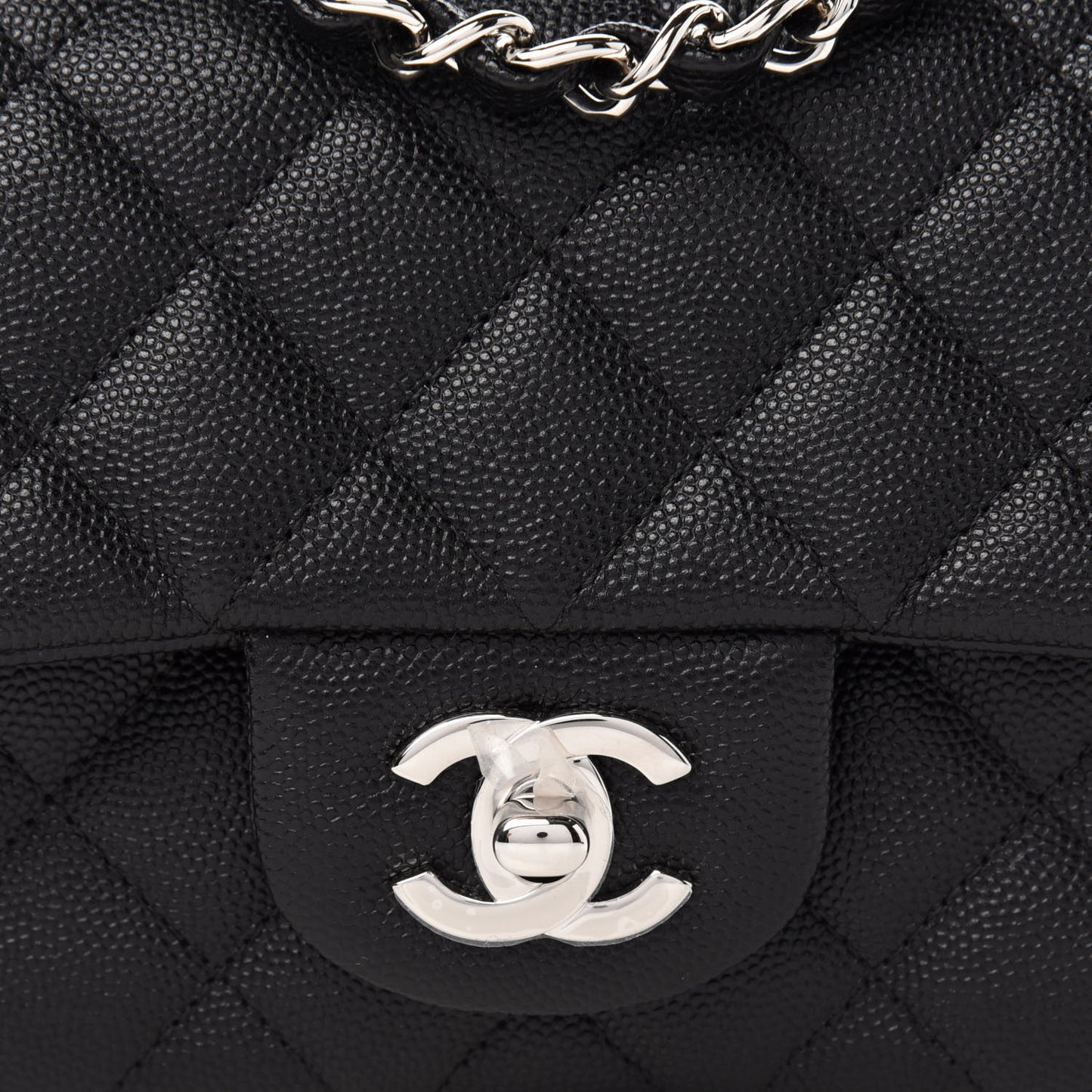Caviar Quilted Mini Rectangular Flap Black