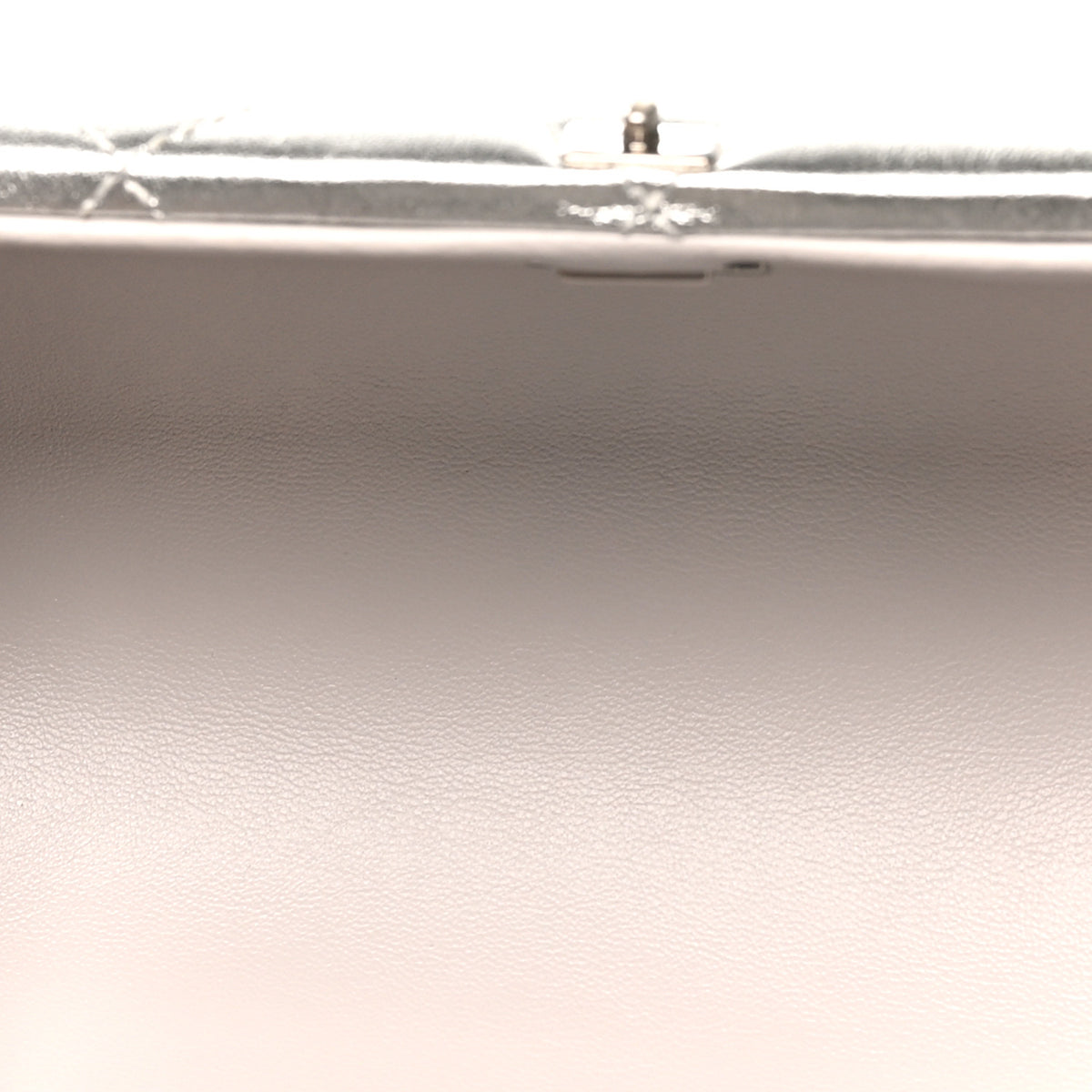 Metallic Lambskin Quilted Barrel Crossbody Bag Silver
