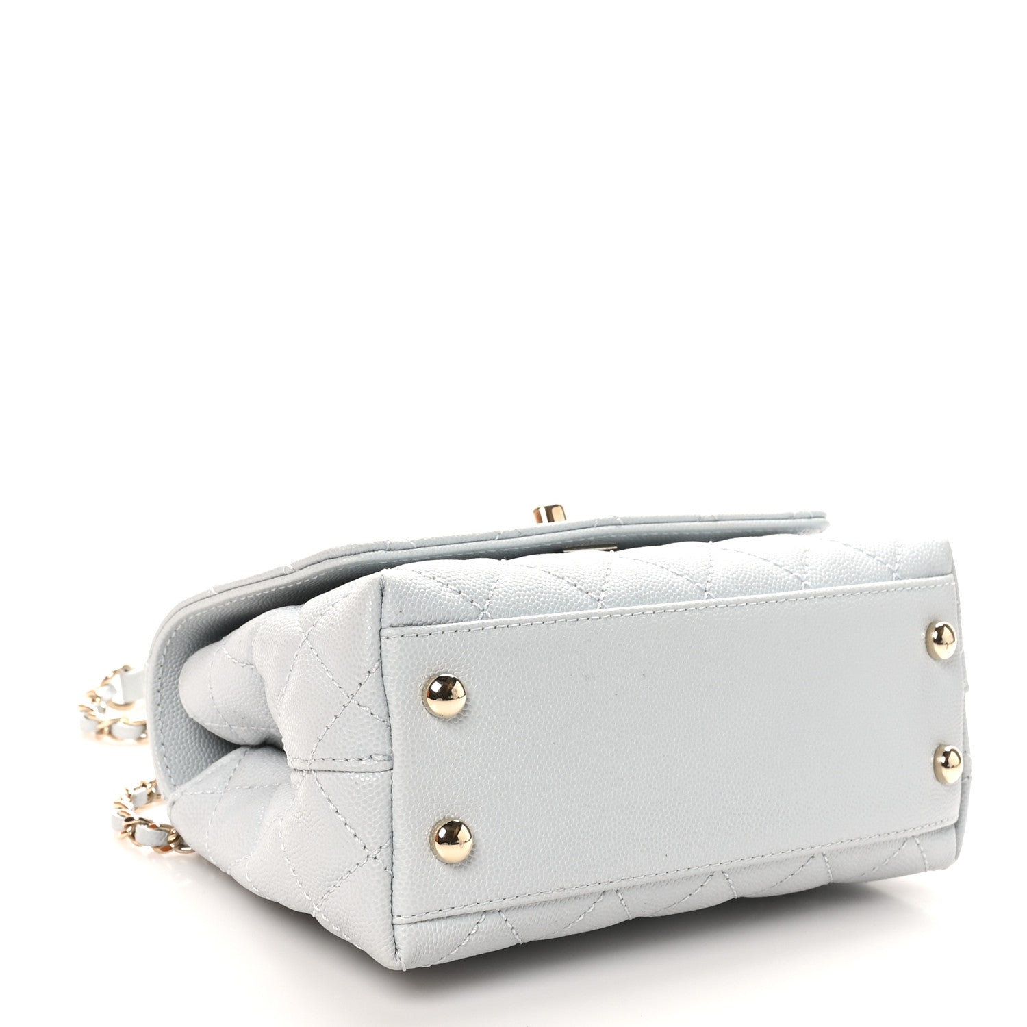 Chanel Caviar Quilted Extra Mini Coco Handle Flap Light Blue 4 of 11