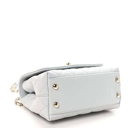 Chanel Caviar Quilted Extra Mini Coco Handle Flap Light Blue 4 of 11