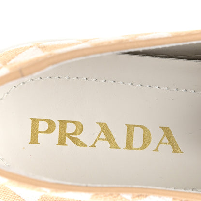 Prada Jacquard Trianglolo Symbole Embroidered Metal Triangle Logo Slip On Sneakers 38 Corda Talco 8 of 10