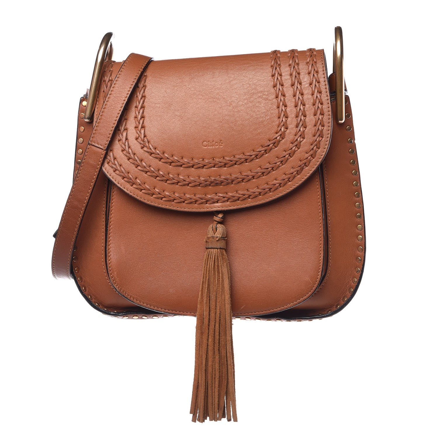 Chloe Calfskin Braided Medium Hudson Shoulder Bag Caramel 1 of 16