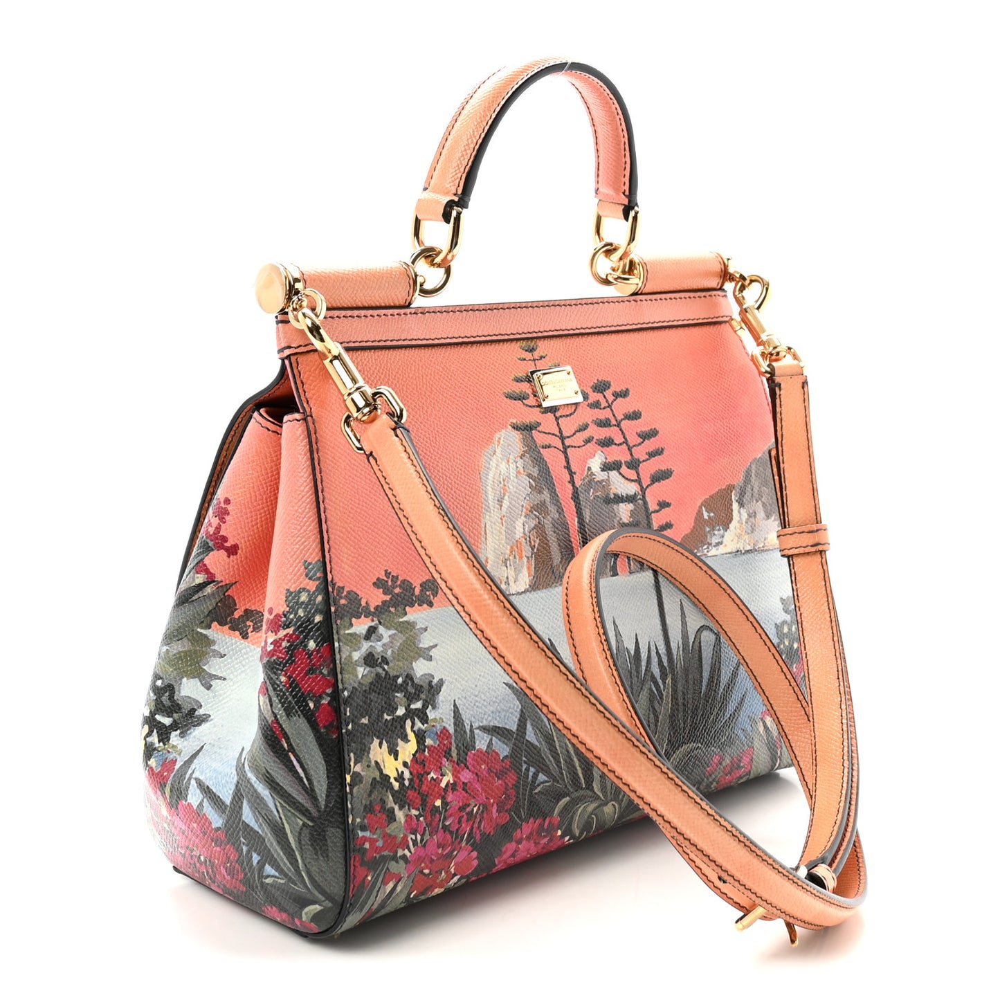 Dauphine Capri Printed Medium Miss Sicily Satchel Multicolor