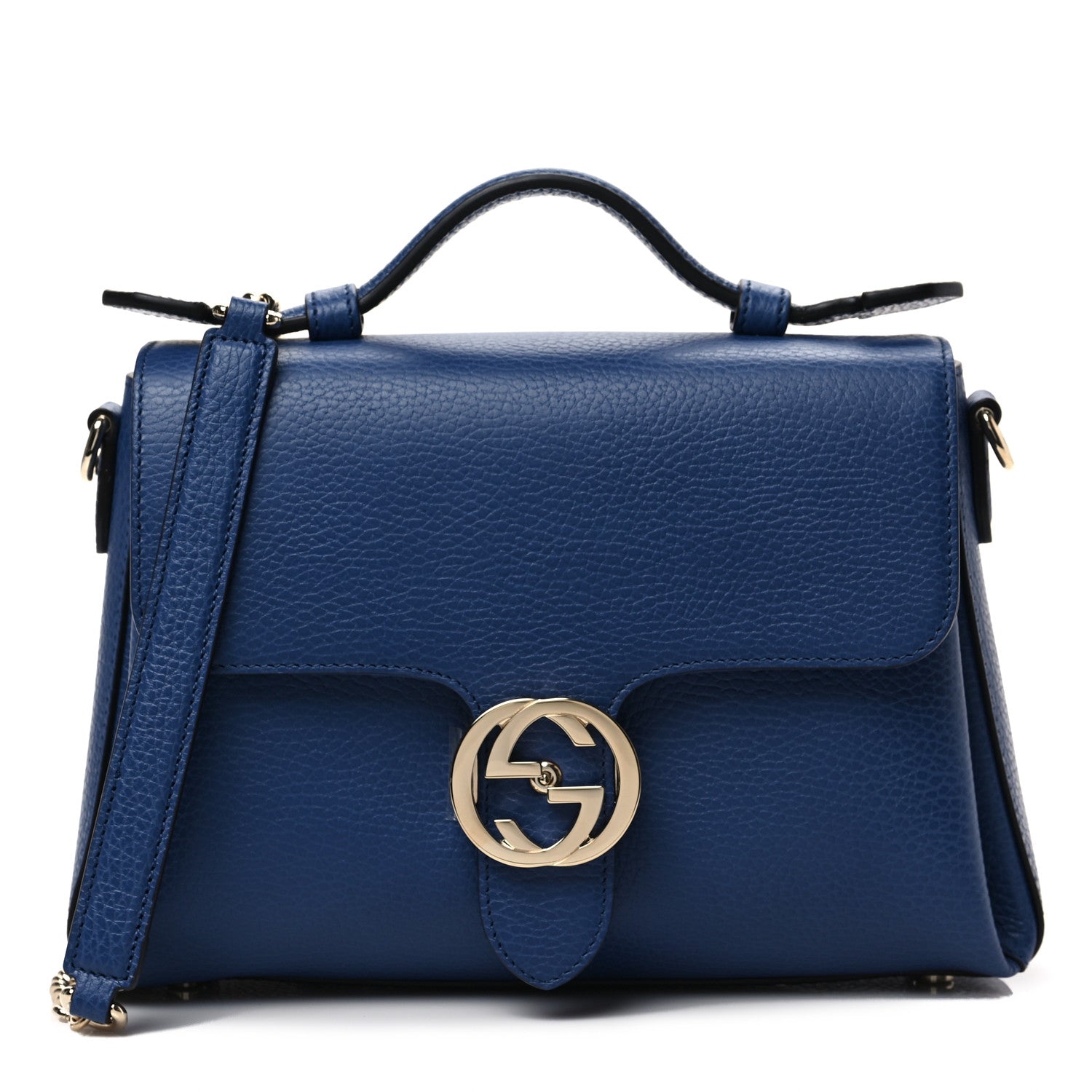 Gucci Dollar Calfskin Interlocking G Top Handle Shoulder Bag Caspian 1 of 8