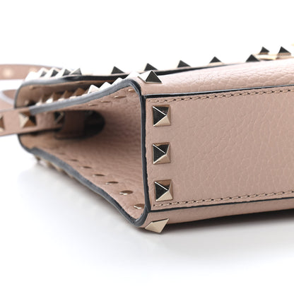 Valentino Garavani Pebbled Calfskin Medium Rockstud Flip Lock Crossbody Bag Poudre 7 of 8