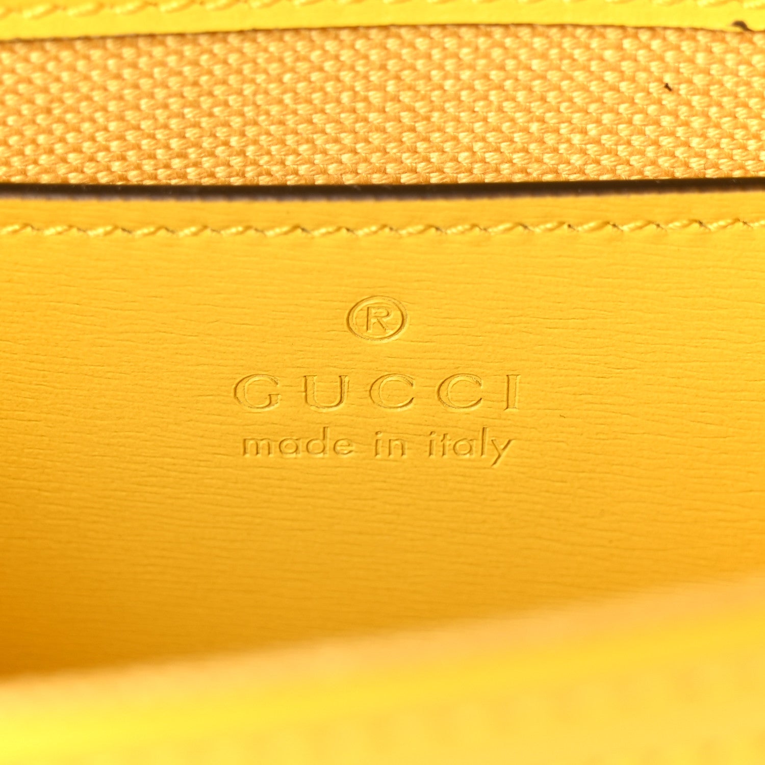 Gucci GG Monogram Scratch Lux Calfskin Mini Luce Shoulder Bag Yellow 6 of 10