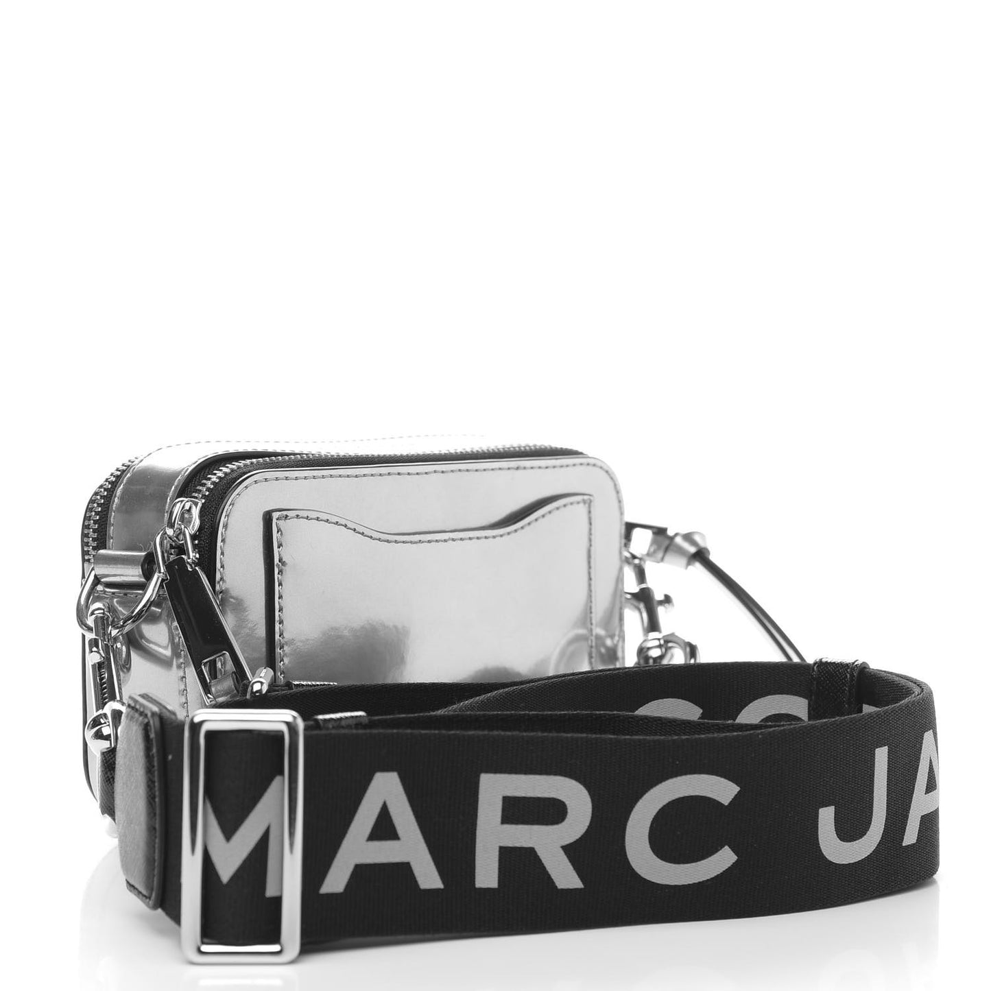 Metallic Calfskin Gen Z Snapshot Camera Bag Silver
