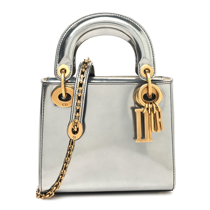 Christian Dior Metallic Glazed Calfskin Mini Lady Dior Silver 1 of 13