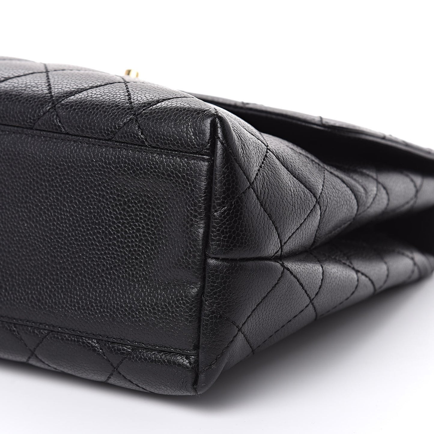 Caviar Quilted Jumbo Kelly Flap Black