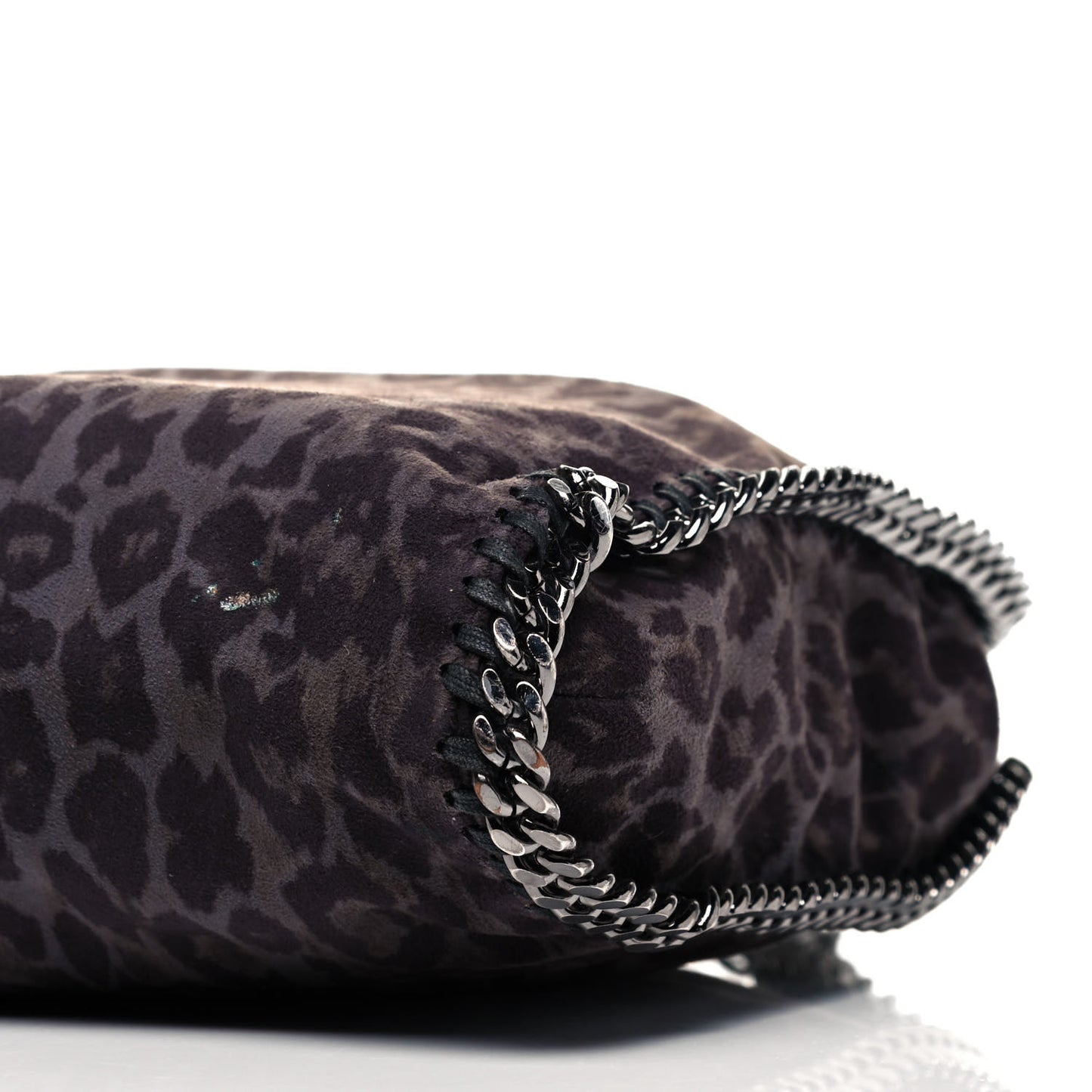 Shaggy Deer Leopard Print Small Falabella Tote Grey