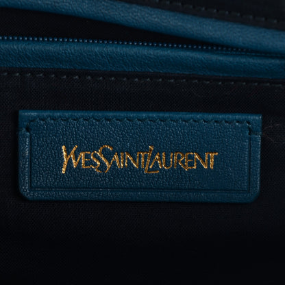 Saint Laurent Sheepskin Medium Cabas ChYc Peacock Blue 6 of 8