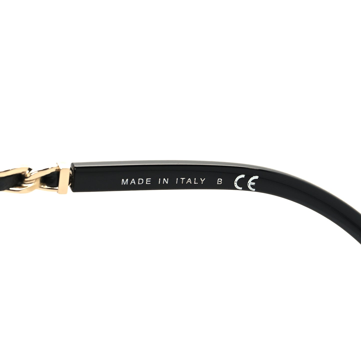 Acetate Metal Calfskin Square Chain Sunglasses 5210-Q Black Gray