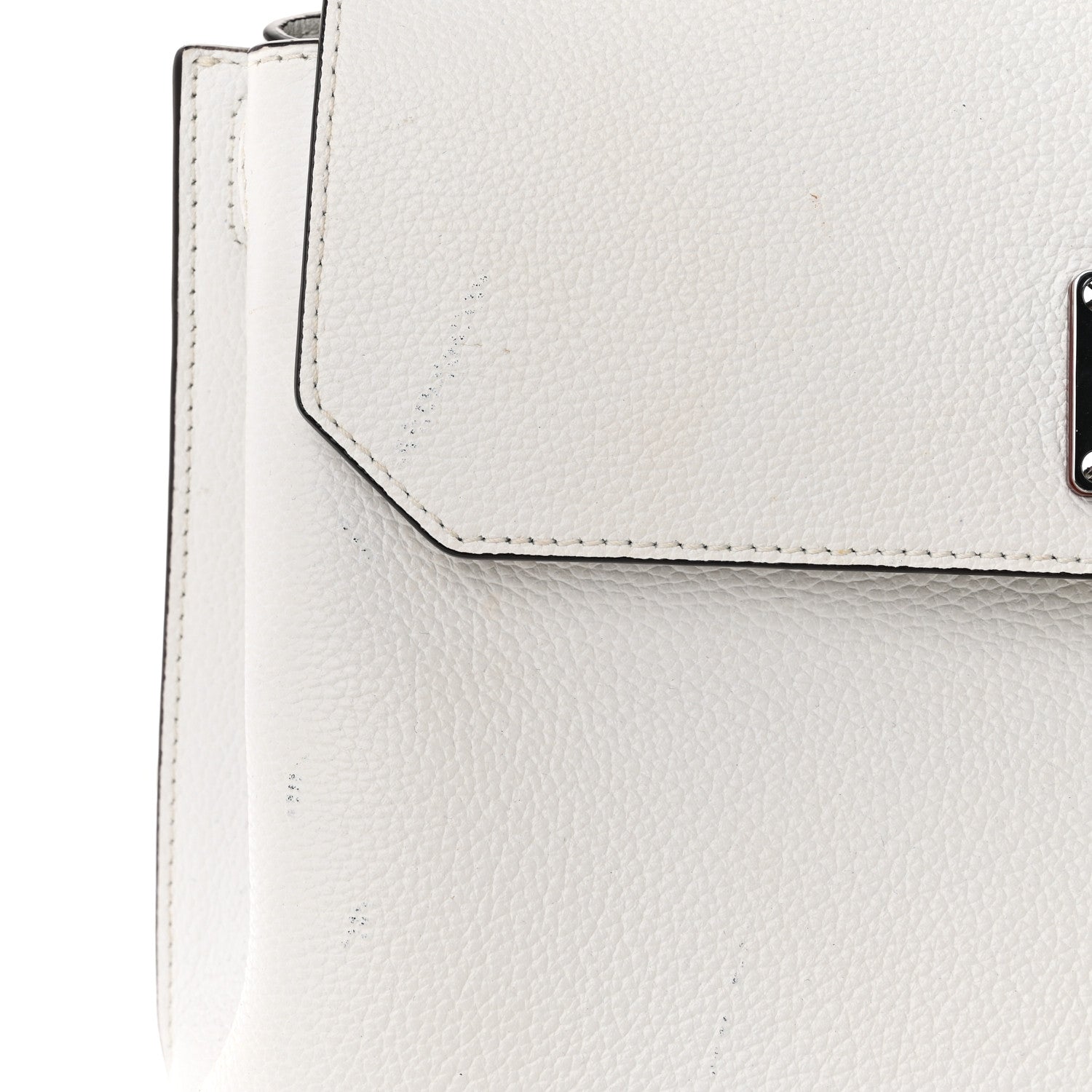 MCM Grained Calfskin Medium Milla Convertible Backpack White Flake 14 of 15