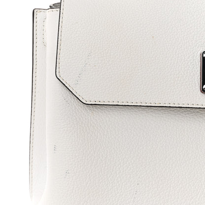 MCM Grained Calfskin Medium Milla Convertible Backpack White Flake 14 of 15