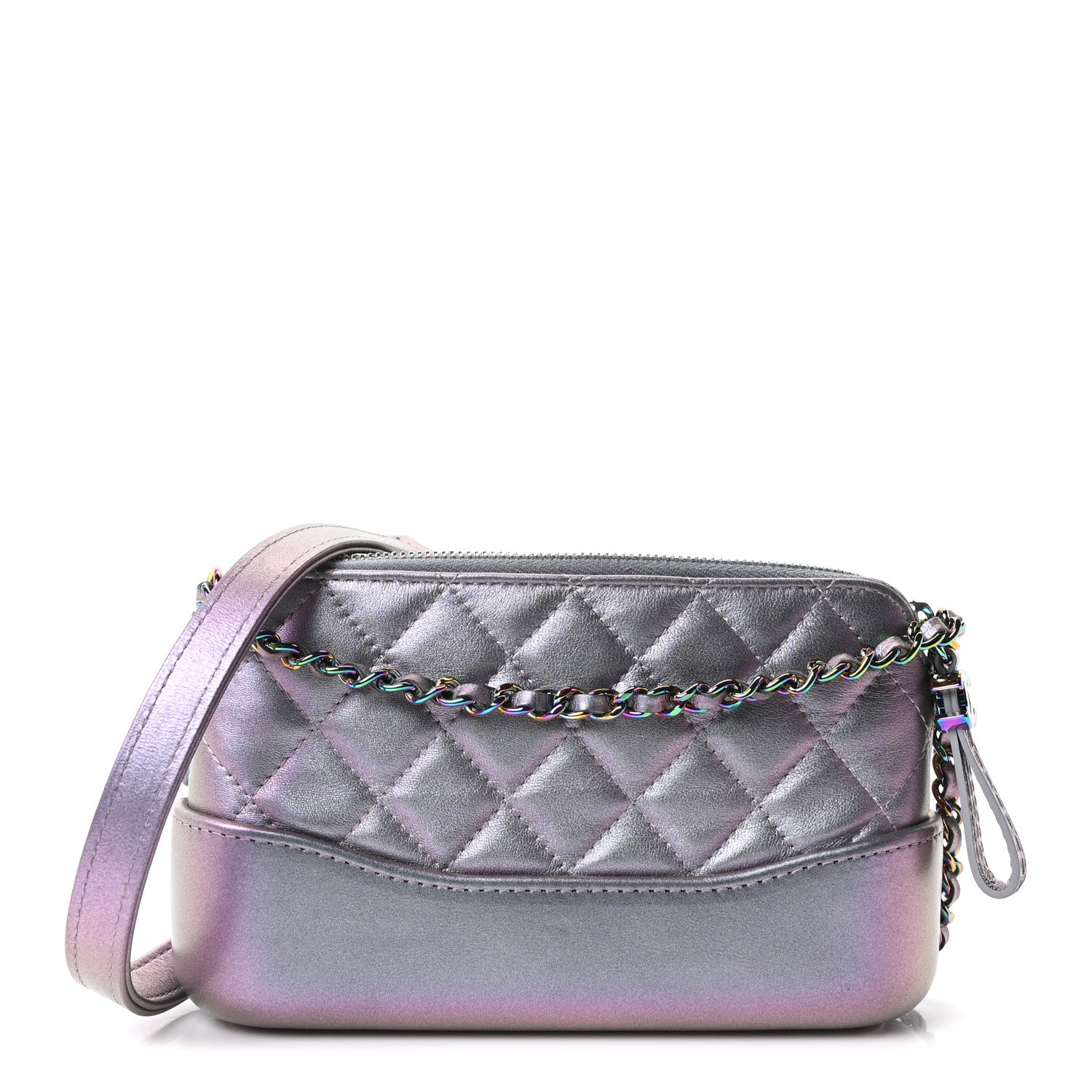 Chanel Iridescent Lambskin Calfskin Quilted Small Gabrielle Clutch With Chain Light Purple 1 of 10