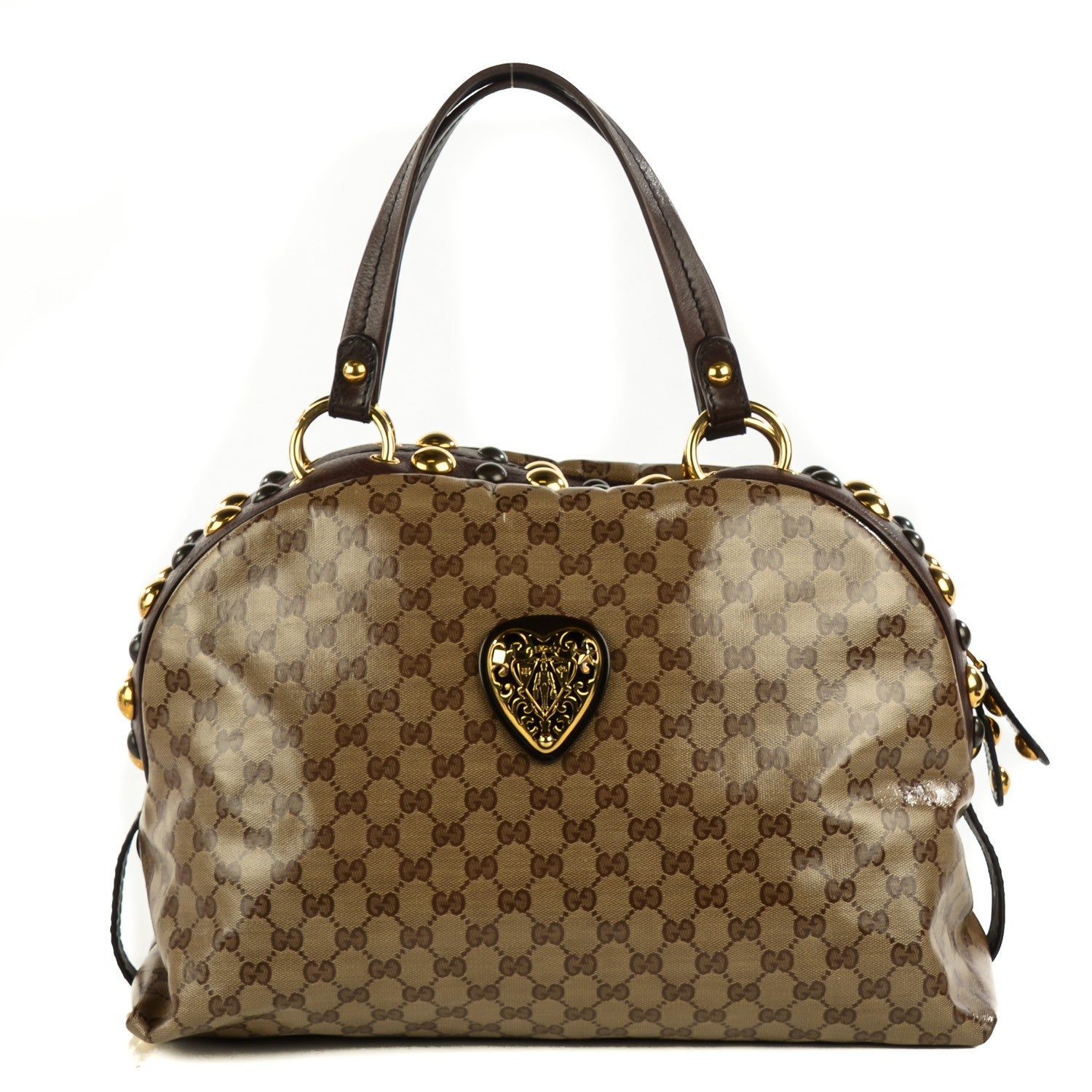 Gucci Crystal Monogram Large Babouska Dome Bag Brown 1 of 7