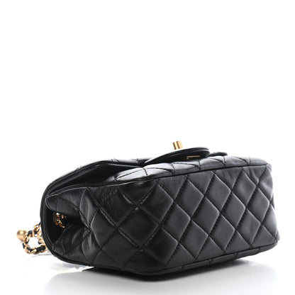 Chanel Lambskin Quilted Mini Pearl Crush Flap Black 4 of 9