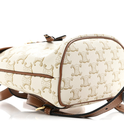 Celine Triomphe Canvas Calfskin Mini Folco Backpack White 8 of 9