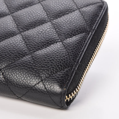 Chanel Caviar Quilted Large Gusset Zip Around Wallet Black 10 of 10