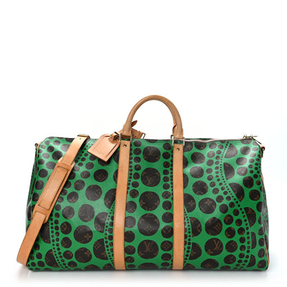 Louis Vuitton Monogram Kusama Pumpkin Dots Keepall Bandouliere 55 Green 1 of 13