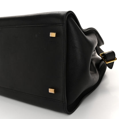 The Row Polished Saddle Calfskin Soft Margaux 12 Black 9 of 12