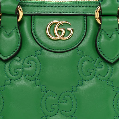Gucci Calfskin GG Matelasse Mini Boston Bag Spring Green Natural 8 of 10