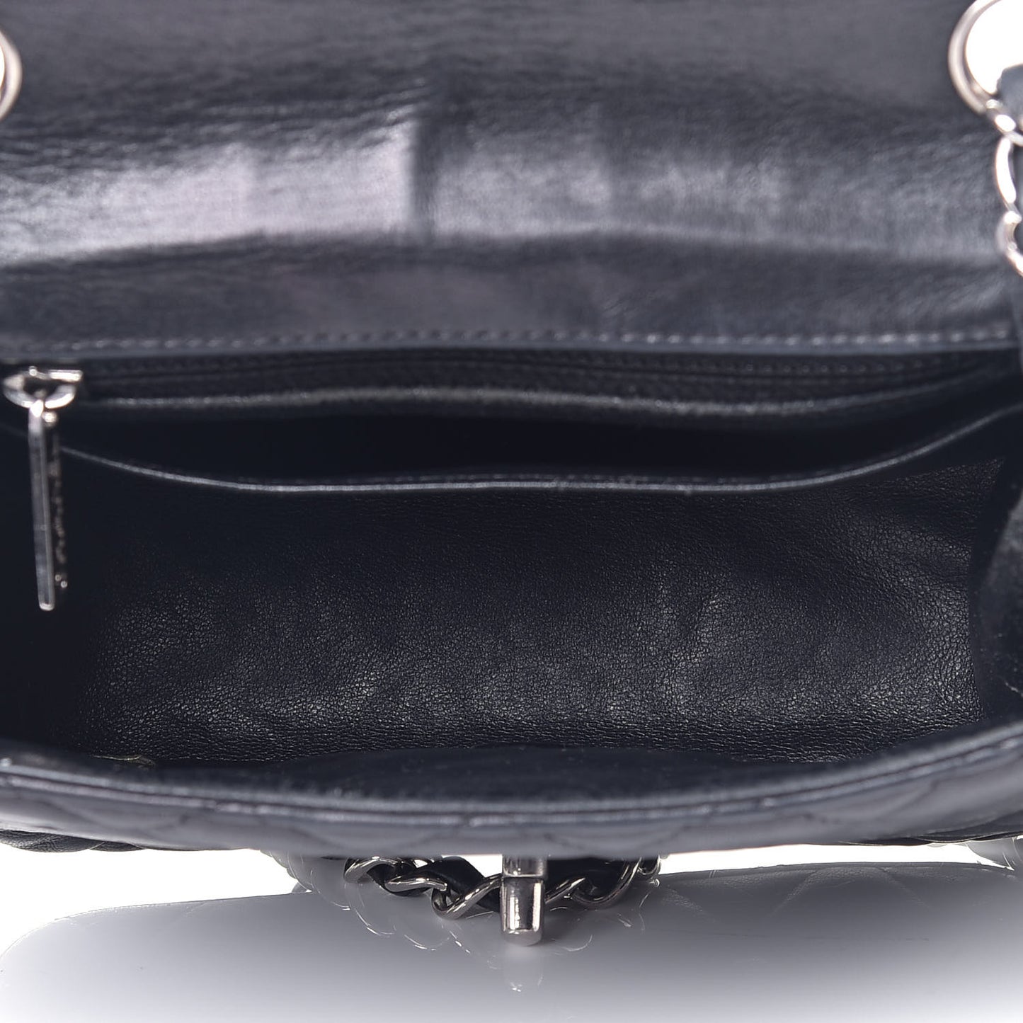 Lambskin Quilted Mini Square Flap Black