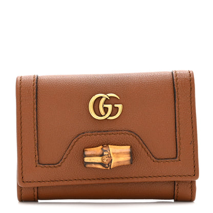 Gucci Wonka Grain Calfskin Diana Tri-Fold Wallet Cuir 1 of 10