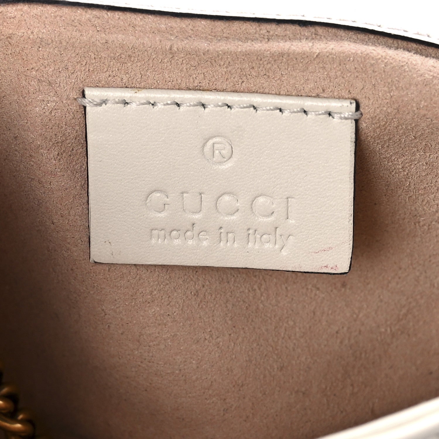 Gucci Calfskin Matelasse Super Mini GG Marmont Shoulder Bag White 6 of 9