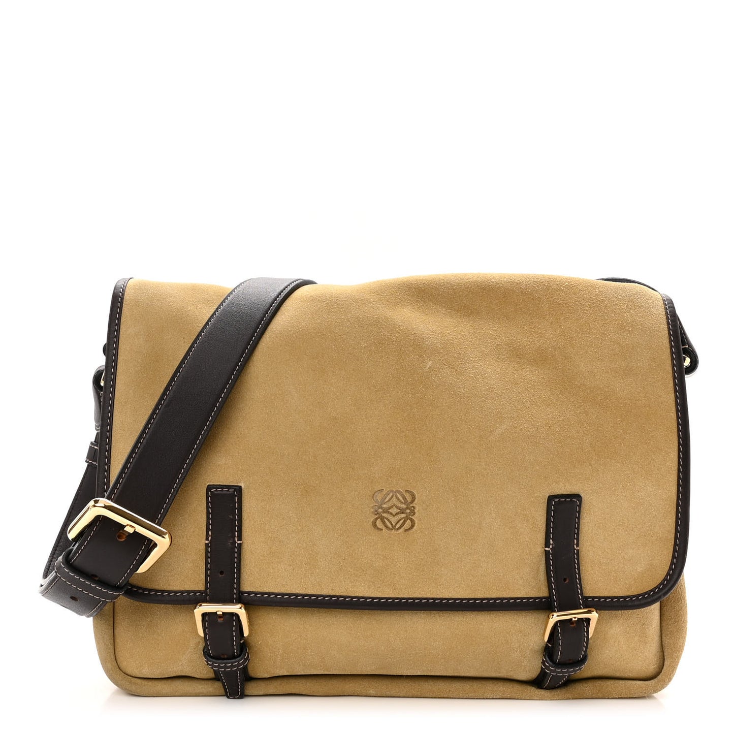 Suede Messenger Bag Gold