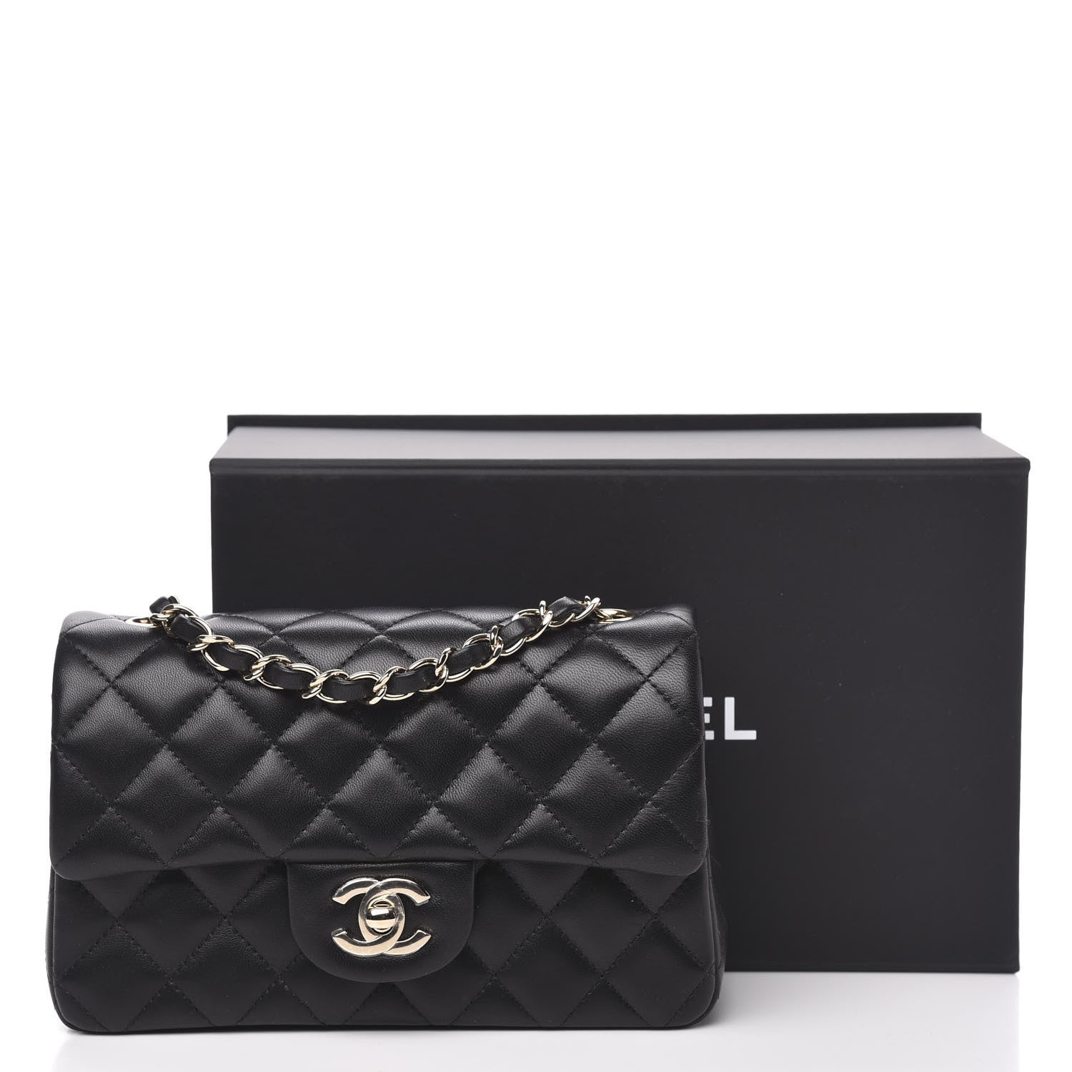 Chanel Lambskin Quilted Mini Rectangular Flap Black 10 of 13