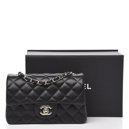 Chanel Lambskin Quilted Mini Rectangular Flap Black 10 of 13