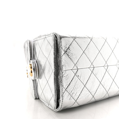 Chanel Metallic Aged Calfskin Quilted Small Chanel 25 Handbag Silvery 18 of 21