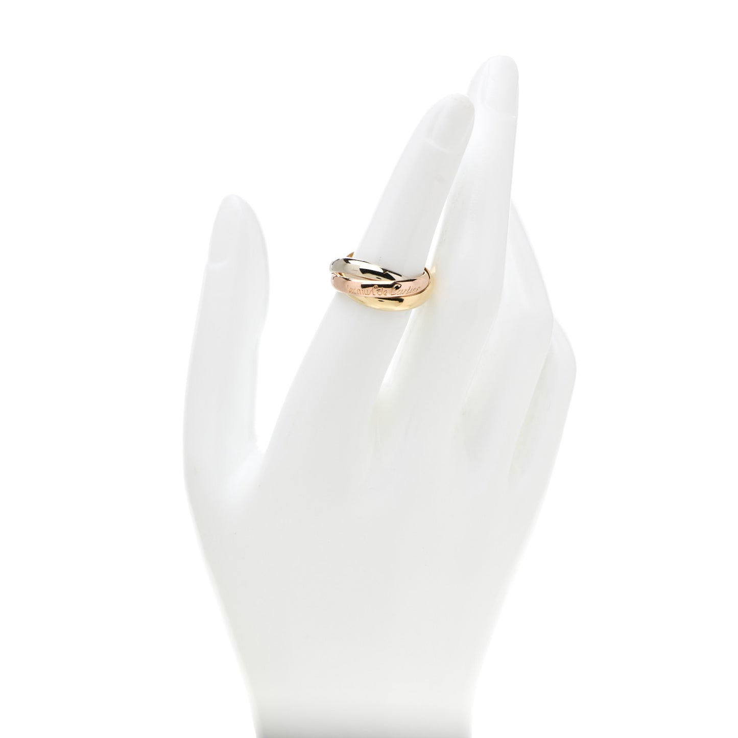 18K Pink Yellow White Gold Classic Les Must De Cartier Trinity Ring 53 6.25